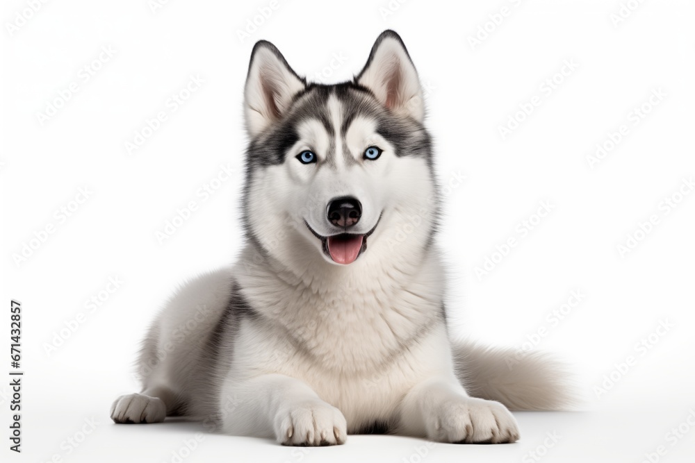 a puppy siberian husky on white isolated background