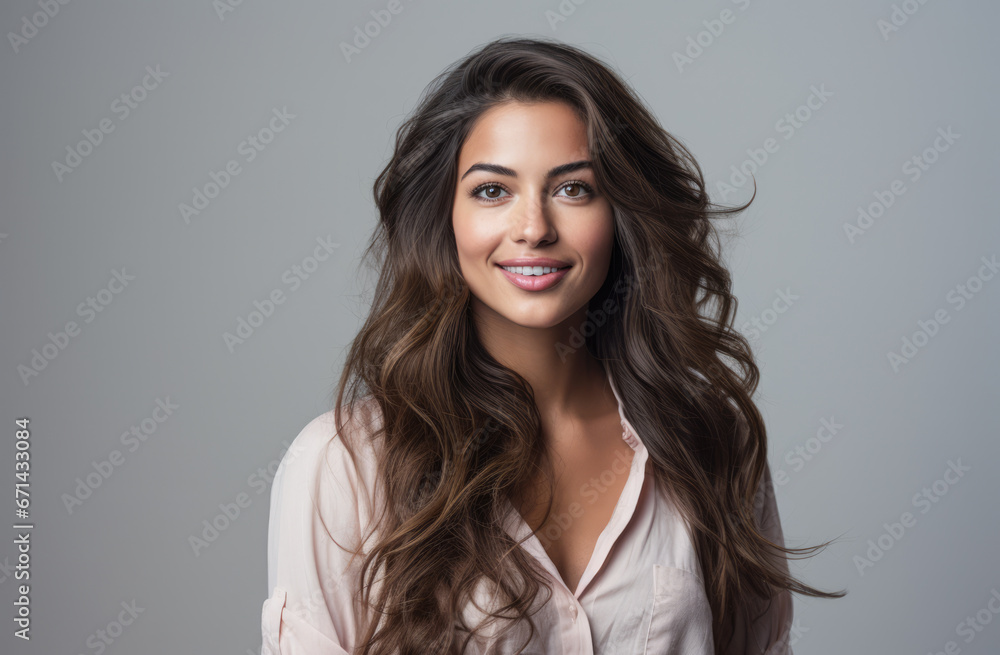 Portrait of a young beautiful woman with long hair Portrait of a young beautiful woman with long hair