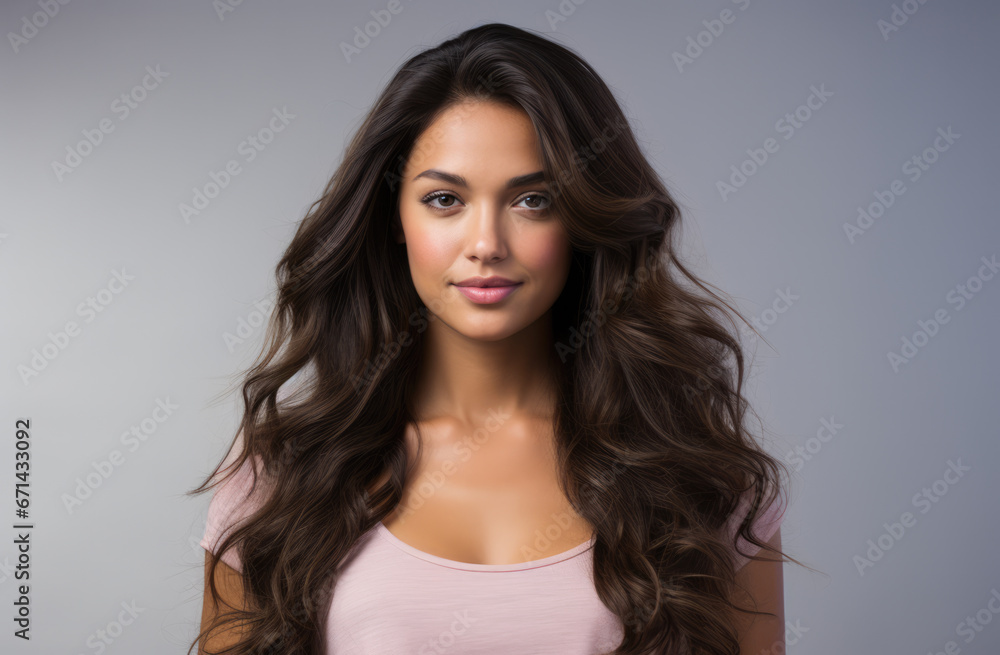 Portrait of a young beautiful woman with long hair Portrait of a young beautiful woman with long hair