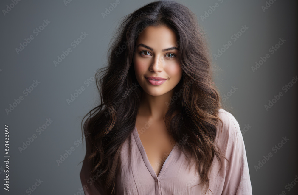 Portrait of a young beautiful woman with long hair Portrait of a young beautiful woman with long hair