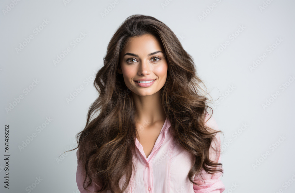 Portrait of a young beautiful woman with long hair Portrait of a young beautiful woman with long hair