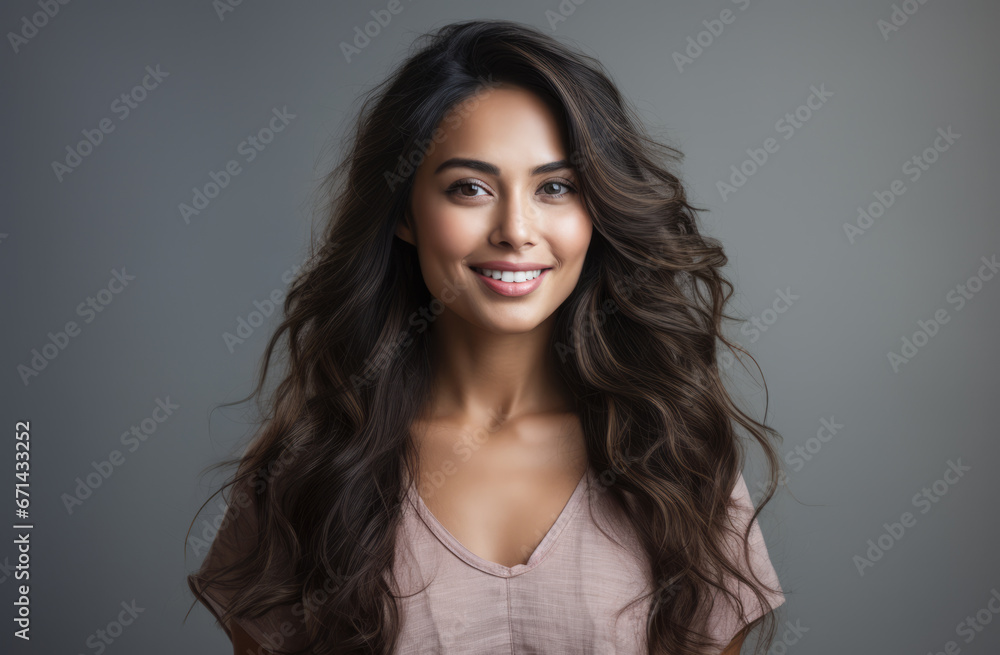 Portrait of a young beautiful woman with long hair Portrait of a young beautiful woman with long hair