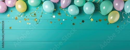 Helium balloons festive background