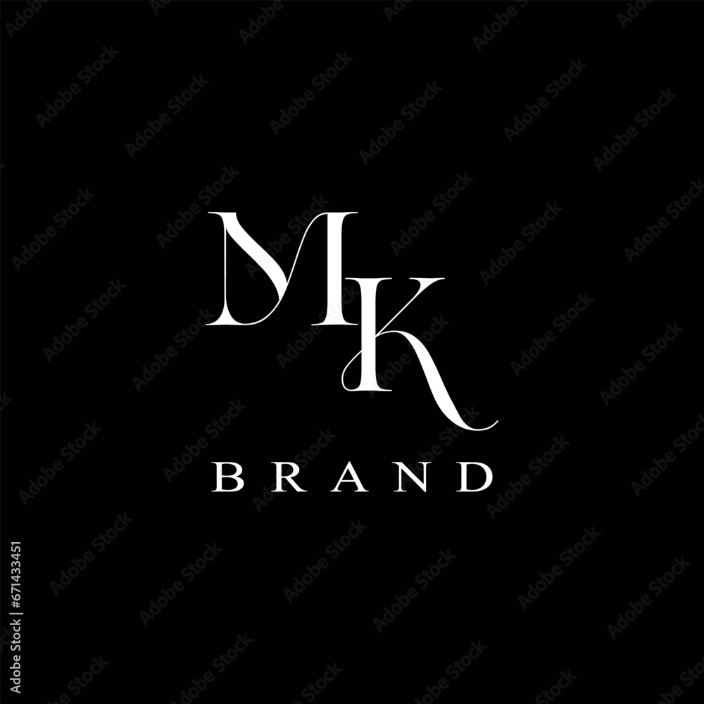 M K MK Initial letter logo,branding logo. MK Alphabet initial Letter ...