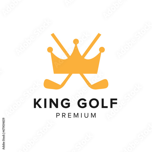 king golf logo vector icon illustration