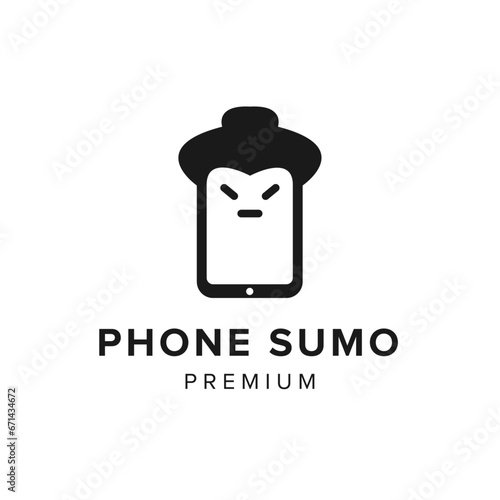 phone sumo logo vector icon illustration