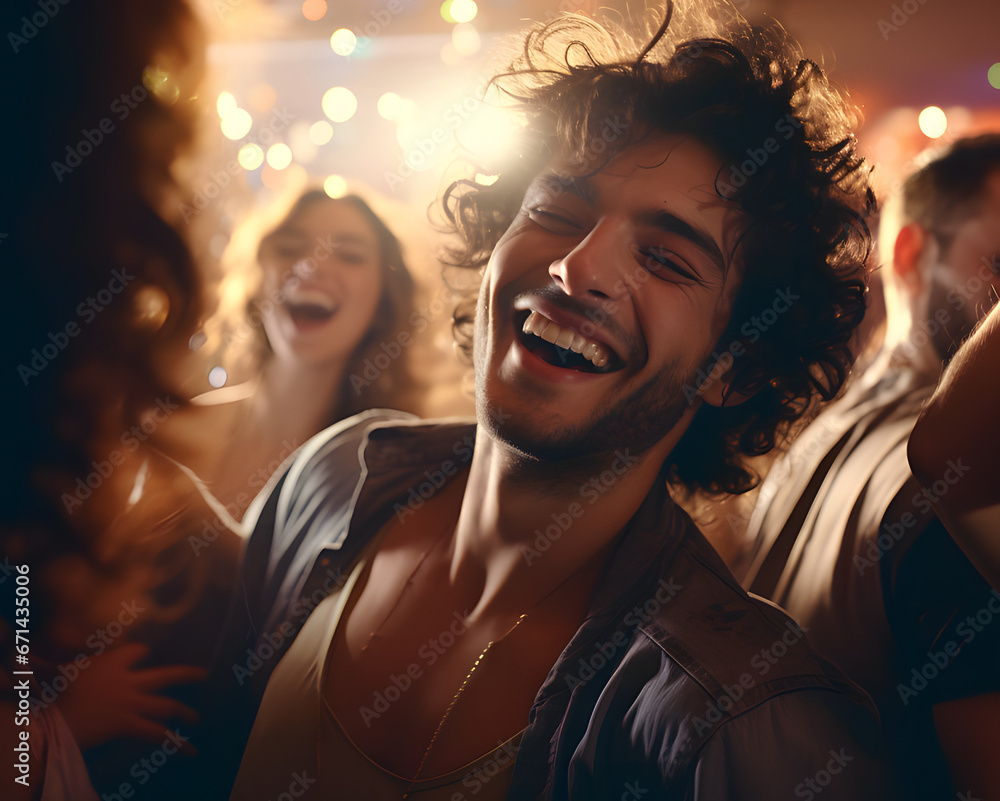 Guy dancing with her friends in the cub