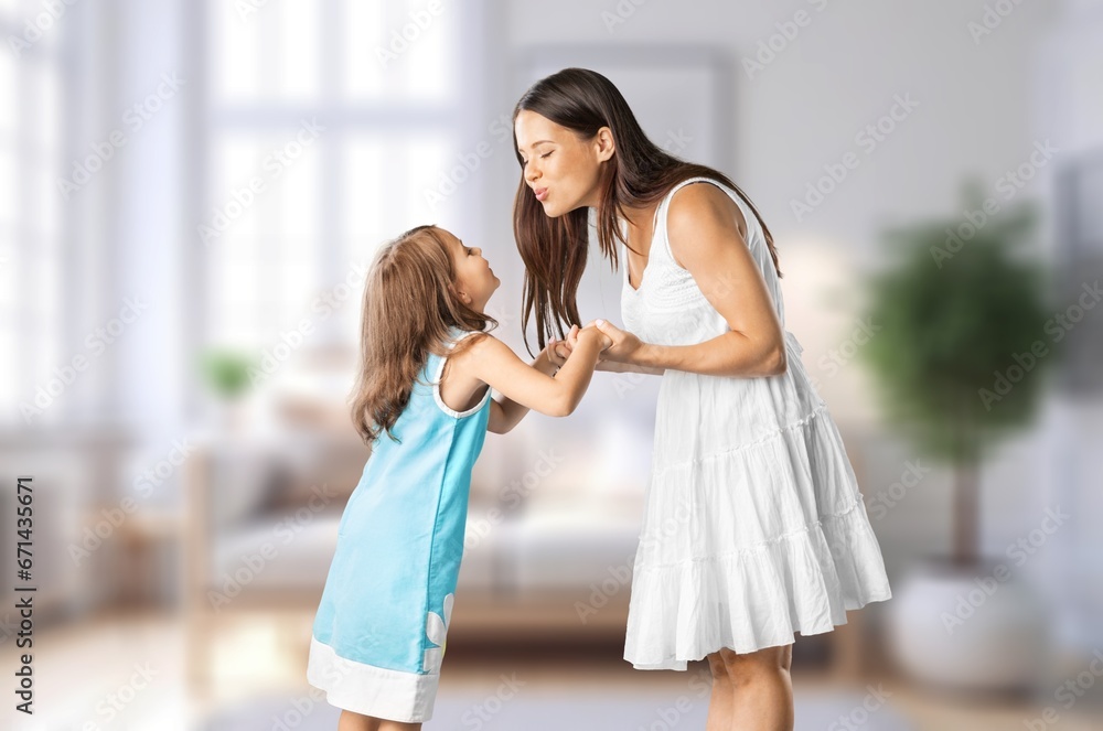 Happy, dance mother and child have fun together, AI generated image Happy, dance mother and child have fun together, AI generated image