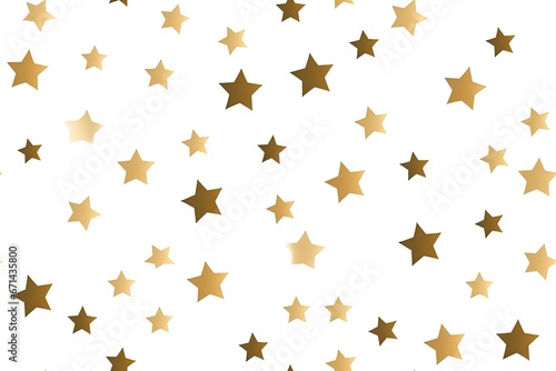seamless holiday pattern of gold stars on white background. Generative AI