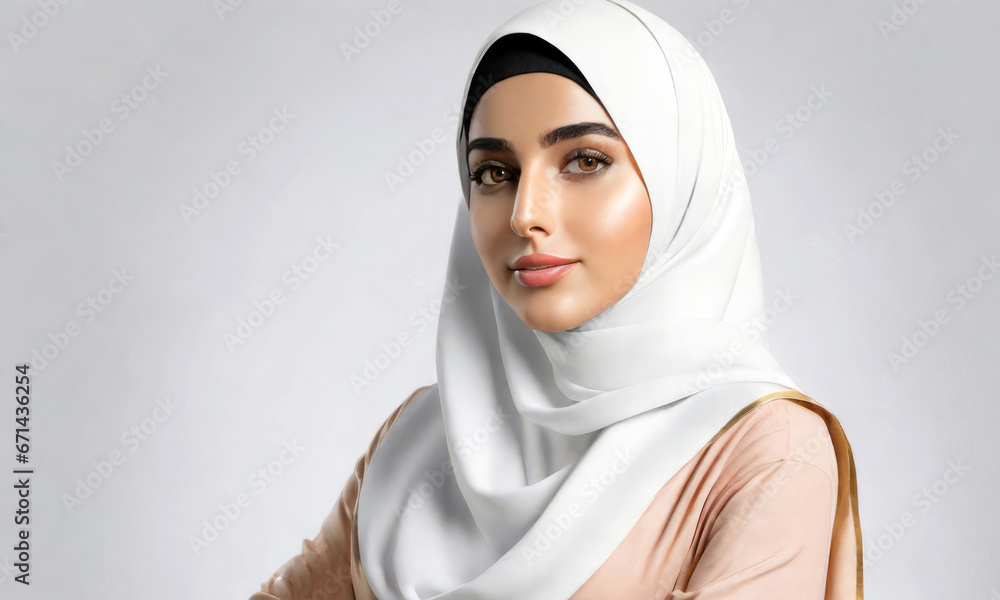 Junge Frau mit traditionellem Kopftuch, gen ai Junge Frau mit traditionellem Kopftuch, gen ai