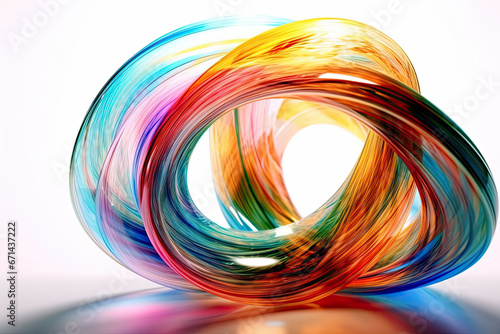A colorful swirl of light is shown with a black background