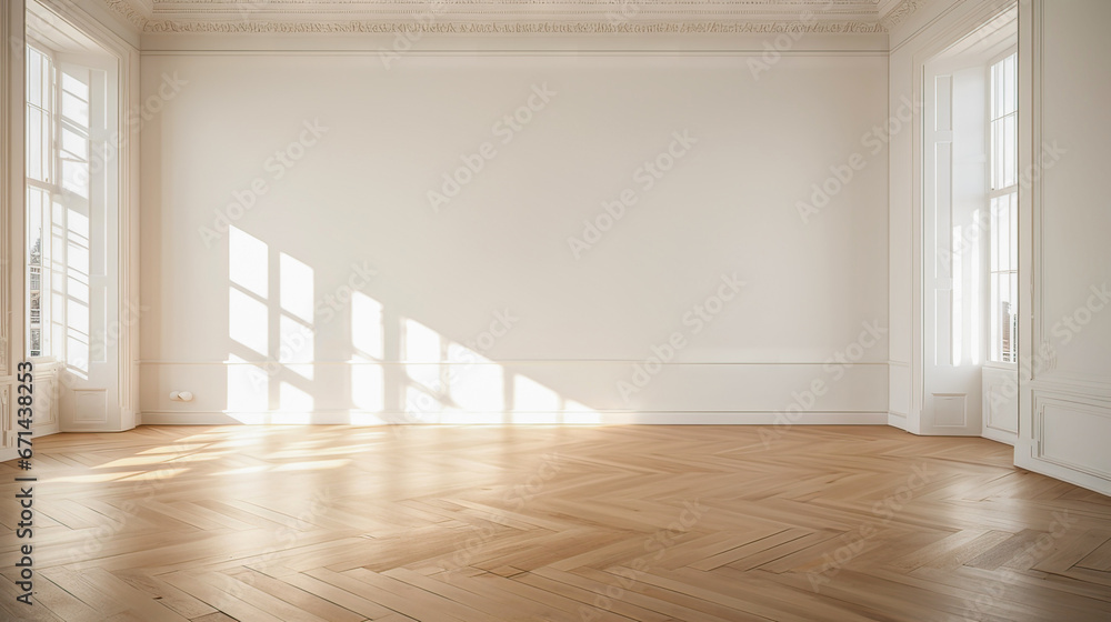 Obraz premium Modern bright interior empty room. Mock up. Suitable for interior rooms furniture template.