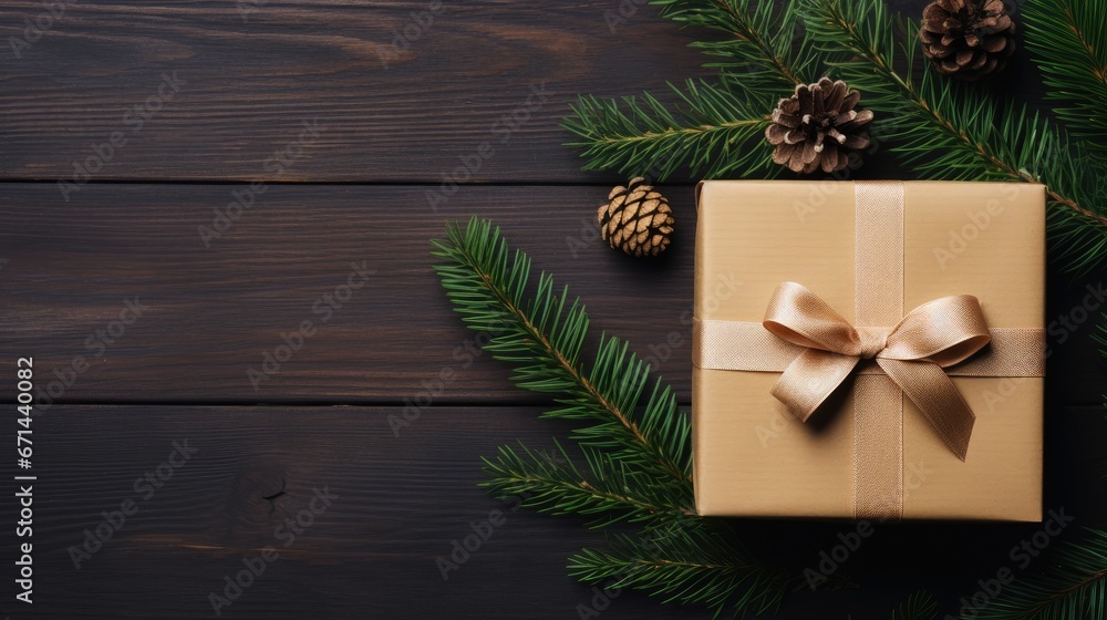 Obraz premium Christmas and New Year holiday background flat top view