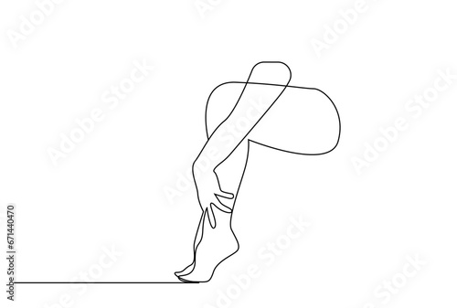 woman leg heel pain health uncomfortable line art design