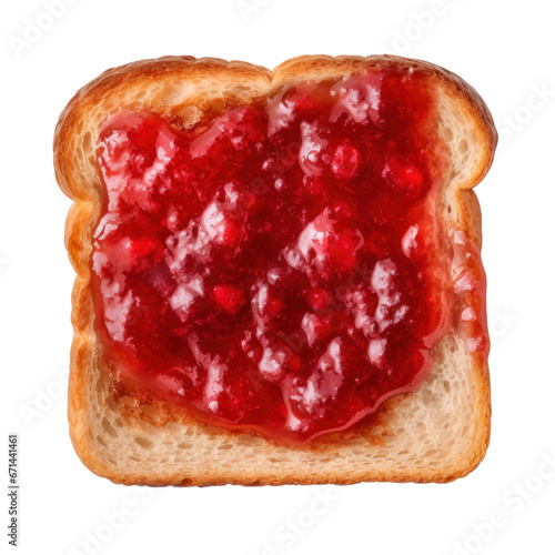 toasted bread with jam on a Transparent Background, Generative AI.