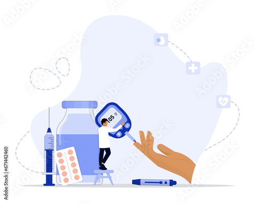 Diabetes concept illustration. Suitable for landing page, ui, web, App intro card, editorial, flyer, and banner.