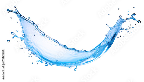 Splash of pure blue water element on a transparent background, for use in your design. PNG file