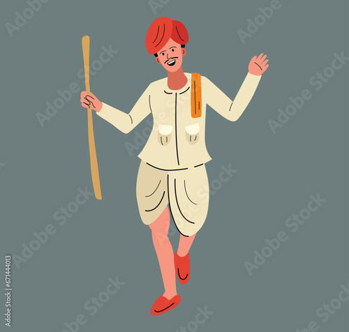 rabari man walking in traditional dress
