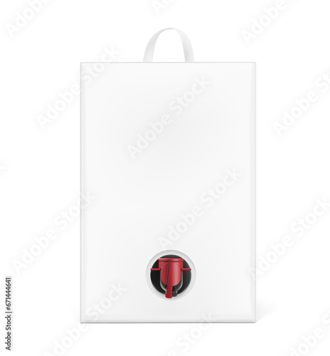 Juice wine carton box.  Vector illustration isolated on white background. Easy to use for presentation your product, idea, promo, design. EPS10.