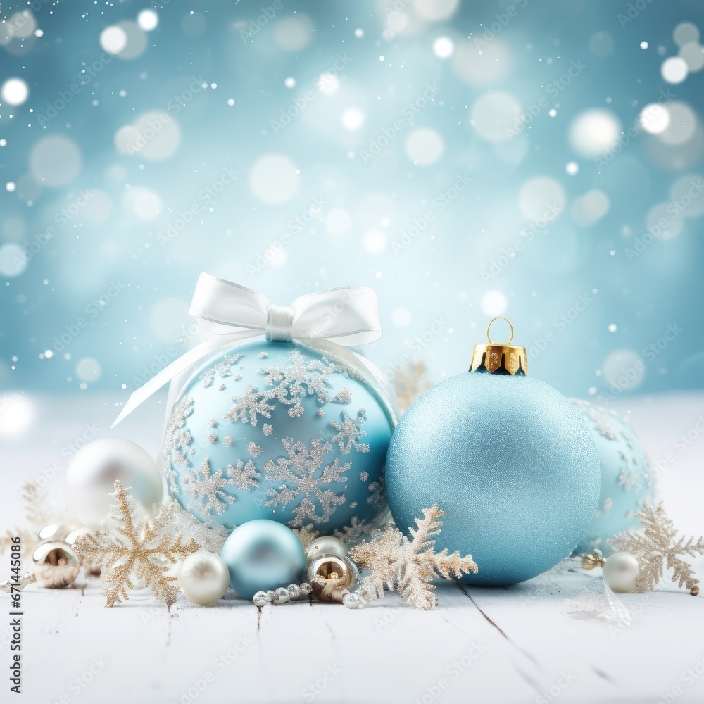 Christmas and New Year holiday background with festive decorative Christmas and New Year holiday background with festive decorative