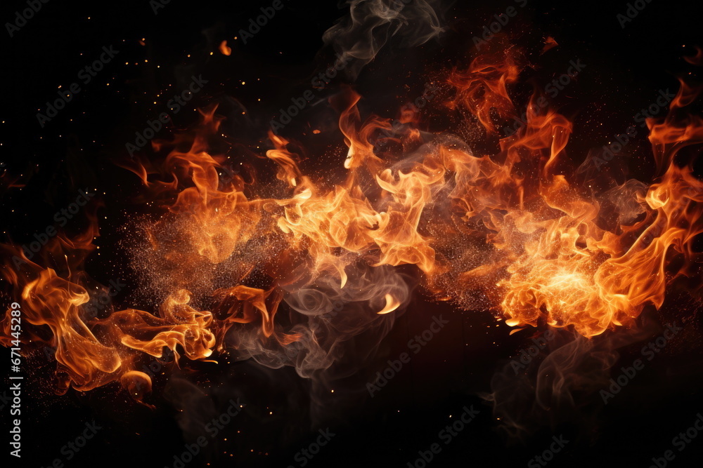 fire and spark on black background fire and spark on black background