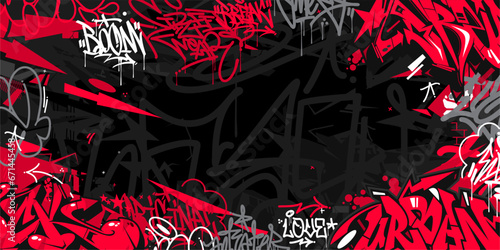 Dark Abstract Urban Style Hiphop Graffiti Street Art Vector Illustration Background Template