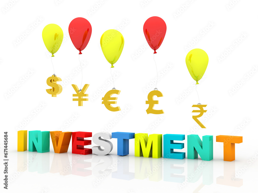 3d rendering Global Currencies sign connected balloon with investment concept
3d rendering Global Currencies sign connected balloon with investment concept