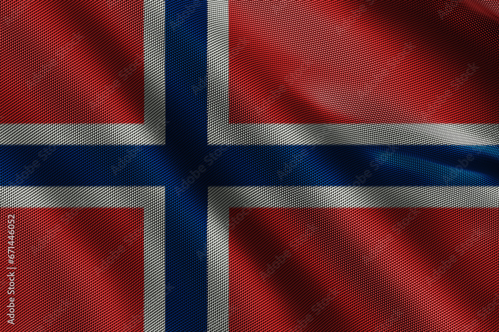Fototapeta premium 3d illustration flag of Norway. Close up waving flag of Norway.