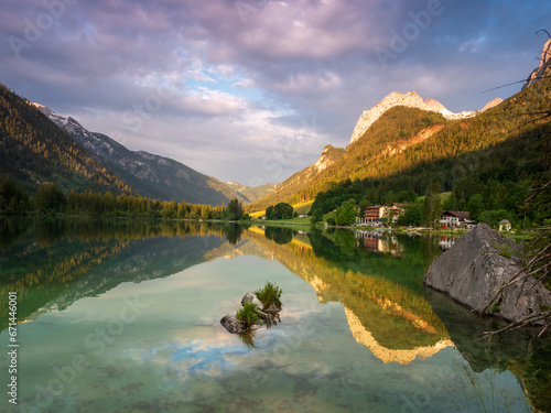 lake Hintersee and mountains in the Berchtesgaden Alps