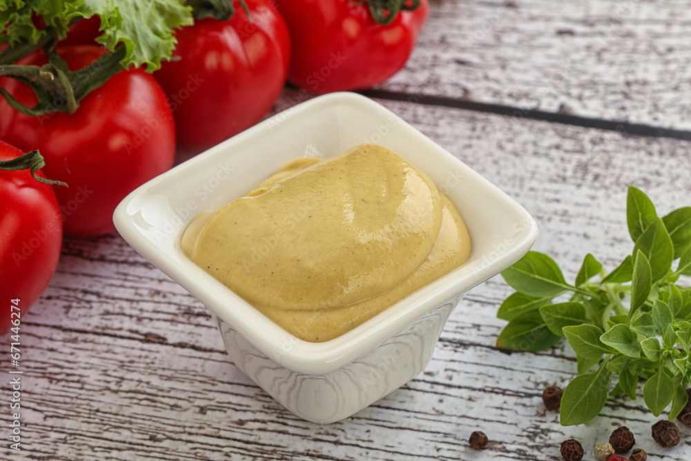 Spicy Mustard sauce in the bowl Spicy Mustard sauce in the bowl