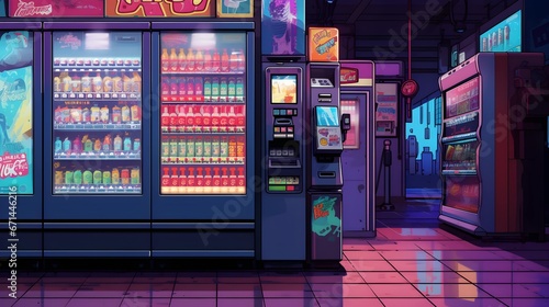 vending machine background,anime aesthetic photo