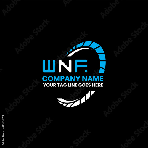 WNF letter logo vector design, WNF simple and modern logo. WNF luxurious alphabet design   photo