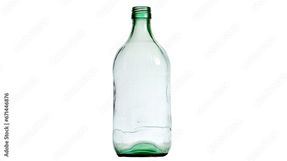Concept of recycle. Empty used plastic bottle on white background Concept of recycle. Empty used plastic bottle on white background