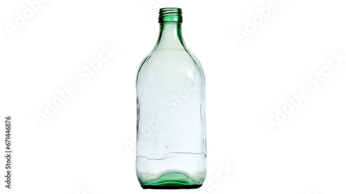 Concept of recycle. Empty used plastic bottle on white background