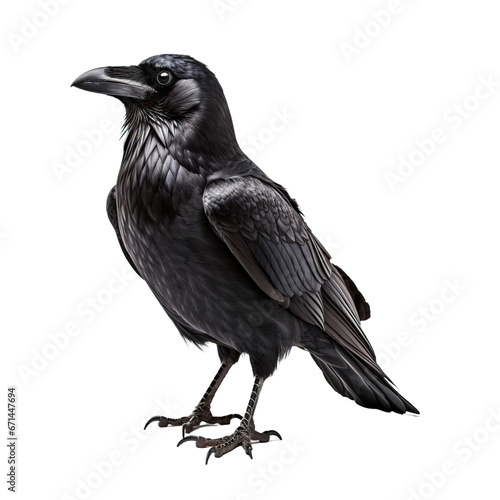 crow shot, isolated on transparent background cutout 
