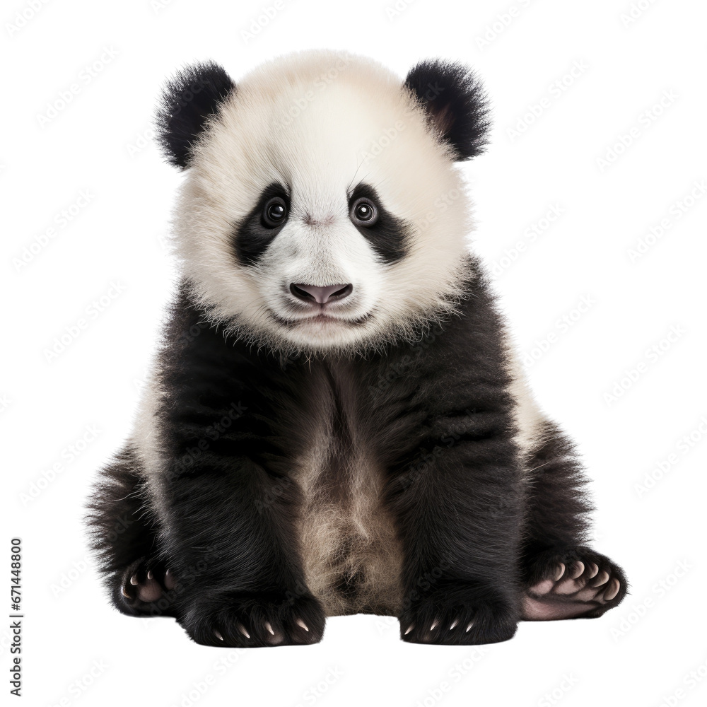 giant panda isolated on transparent background
