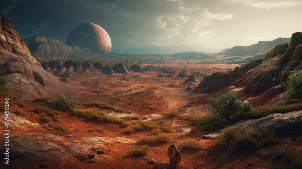 Fototapeta premium Photo An awe inspiring and breathtaking illustration of a lun