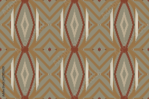 Ikat Paisley Pattern Embroidery Background. Ikat Design Geometric Ethnic Oriental Pattern traditional.aztec Style Abstract Vector illustration.design for Texture,fabric,clothing,wrapping,sarong.