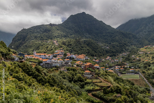 Boaventura, village among the mountains surrounded by vegetation on the island of Madeira, Portugal photo