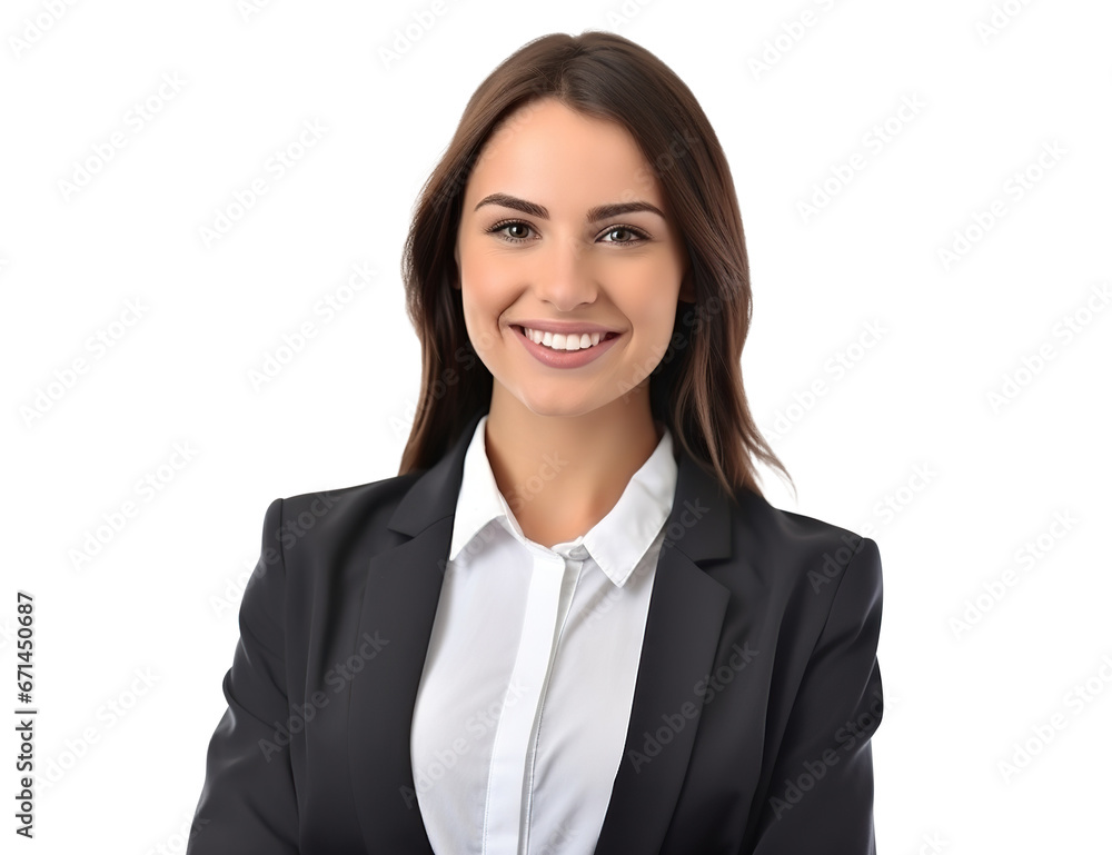 Happy business woman, cut out Happy business woman, cut out