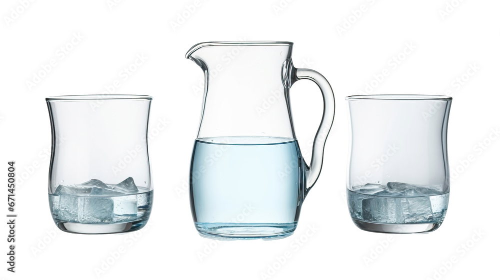 empty, half and full with water jug. Isolated on white background empty, half and full with water jug. Isolated on white background