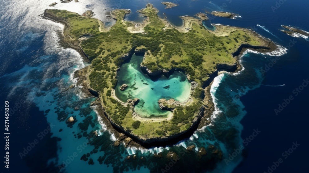Fototapeta premium Ocean island. Vacation, travel, beach, paradise, relaxation