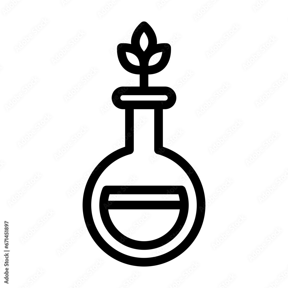 Plant Research icon. Plants growing in research bottles