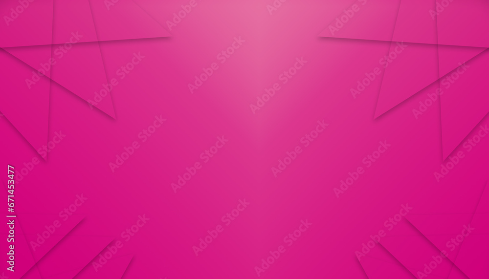 Triangles templates with thin overlapping shadows. Pink gradient background Abstract pastel and copy space in the middle.