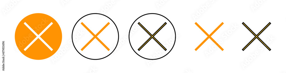 Obraz premium Close icon set for web and mobile app. Delete sign and symbol. cross sign