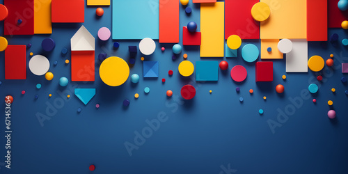 Vibrant abstract background with geometrical shapes and forms