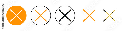 Close icon set for web and mobile app. Delete sign and symbol. cross sign