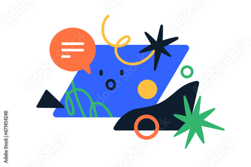 Abstract creative elements, modern shapes composition. Communication, messagi...