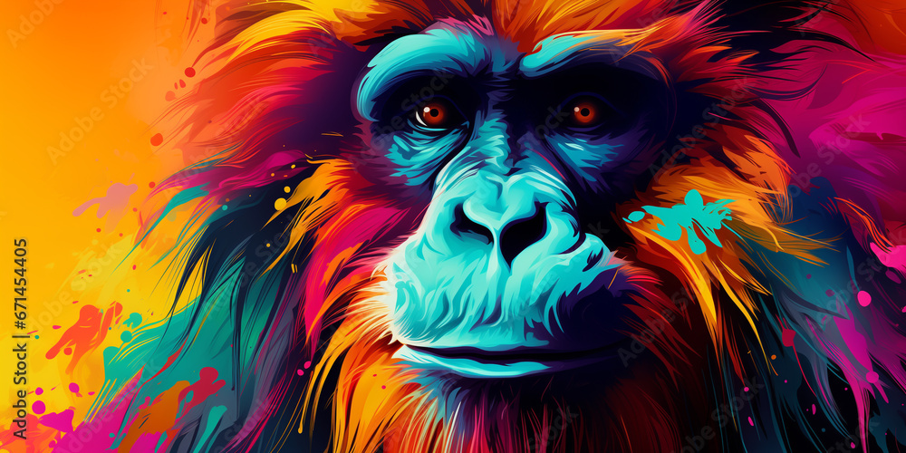 Bright and colorful animal poster.