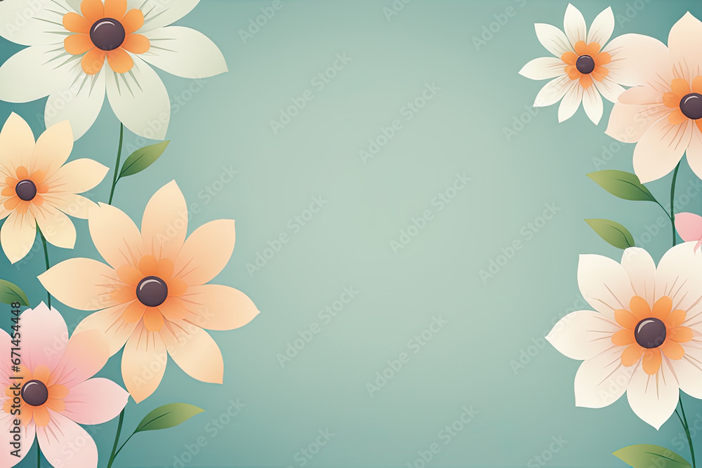 Paper style floral background Paper style floral background